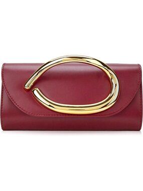 〽️ Women's Burgundy Handle Chain Clutch Purse Evening Wedding Prom Party Bags